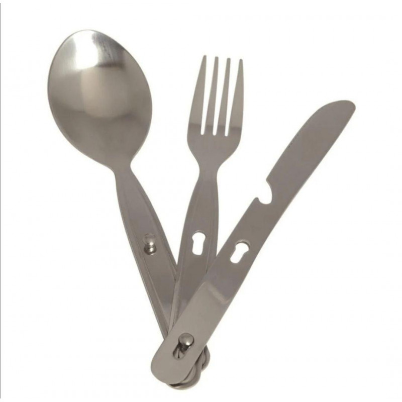 Набір столових приборів з нержавіючої сталі Mil-Tec Camping Essbesteck 3-TLG