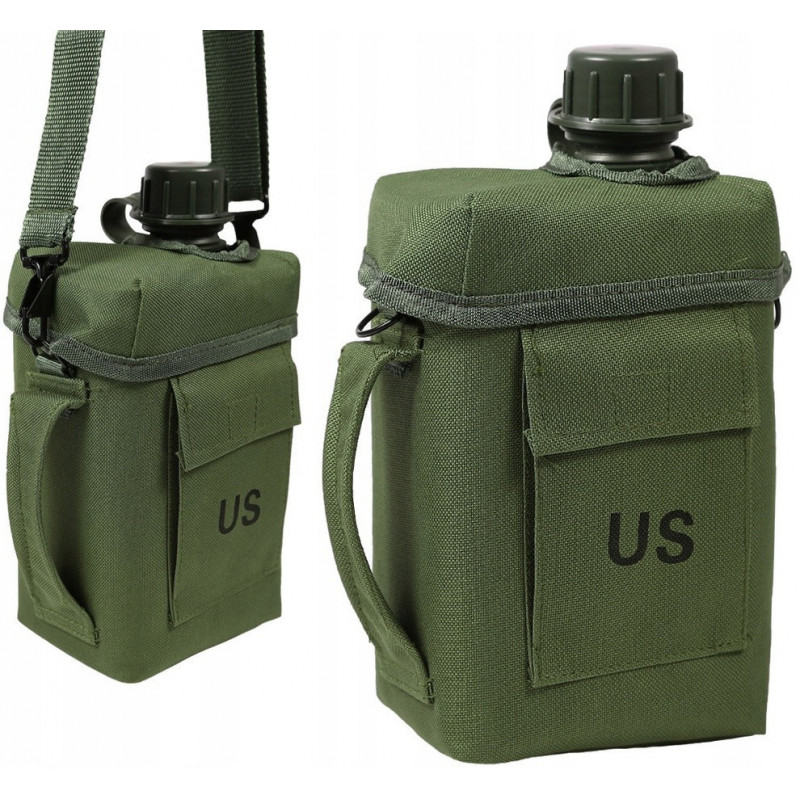 Армійська фляга Mil-Tec "Patrol" USA з чохлом та ременем 2 літри Olive