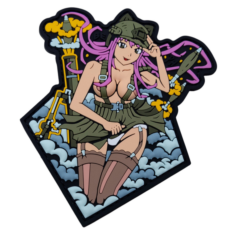 ПВХ патч (шеврон) "Anime Girl" Дівчина аніме Рожева