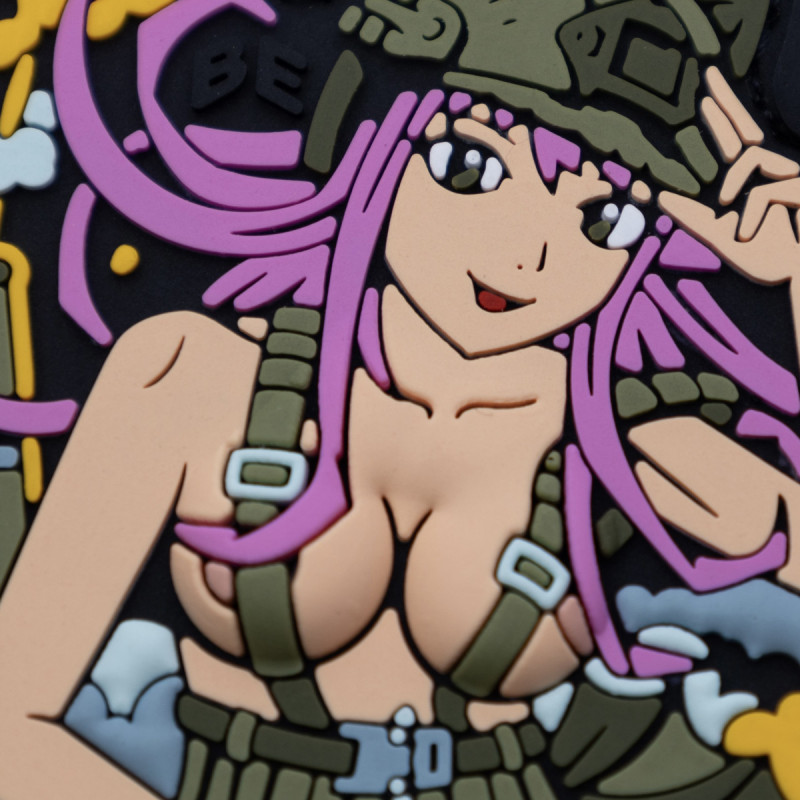 ПВХ патч (шеврон) "Anime Girl" Дівчина аніме Рожева