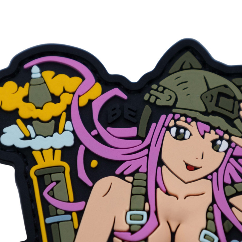 ПВХ патч (шеврон) "Anime Girl" Дівчина аніме Рожева