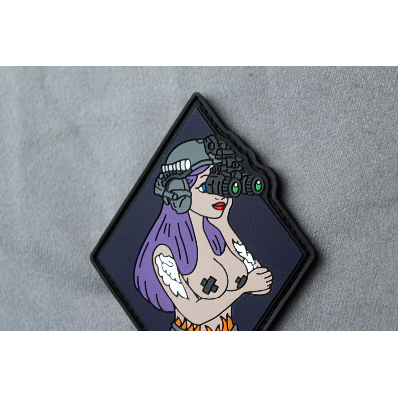 ПВХ патч (шеврон) Дівчина ромб фіолетова