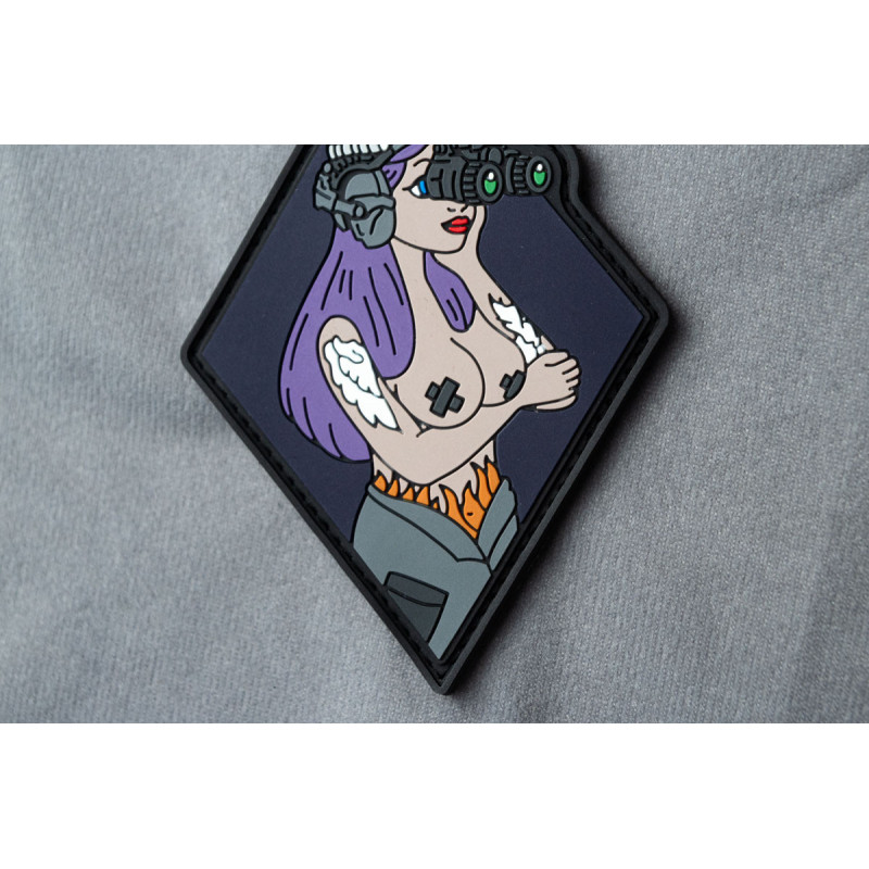 ПВХ патч (шеврон) Дівчина ромб фіолетова