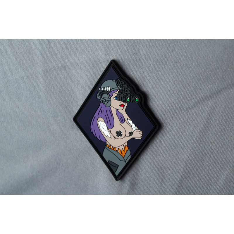 ПВХ патч (шеврон) Дівчина ромб фіолетова