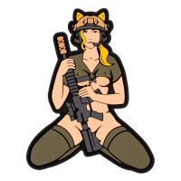 ПВХ патч (шеврон) Бренд Елемент Дівчина кішка блонд