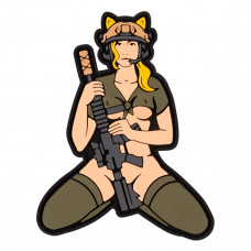 ПВХ патч (шеврон) Бренд Елемент Дівчина кішка блонд