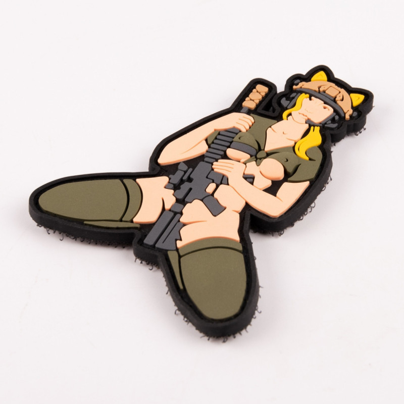 ПВХ патч (шеврон) Бренд Елемент Дівчина кішка блонд