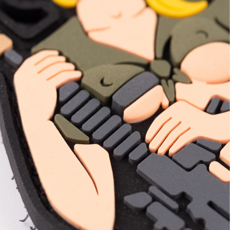 ПВХ патч (шеврон) Бренд Елемент Дівчина кішка блонд