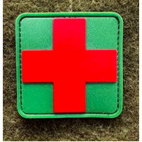 Патч ПВХ PiFi (ПИФИ) Медичний хрест. Мед Хрест червоний-зелений