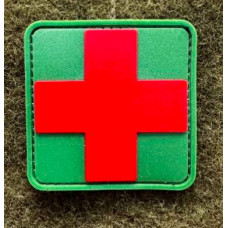 Патч ПВХ PiFi (ПИФИ) Медичний хрест. Мед Хрест червоний-зелений