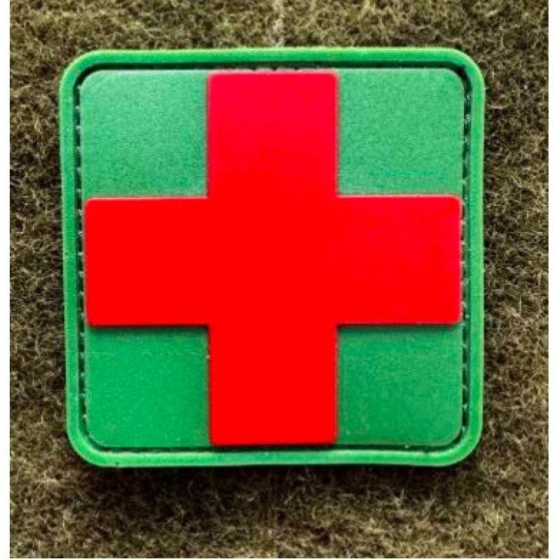 Патч ПВХ PiFi (ПИФИ) Медичний хрест. Мед Хрест червоний-зелений