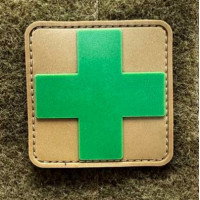 Патч ПВХ PiFi (ПИФИ) Медичний хрест. Мед Хрест зелений-койот