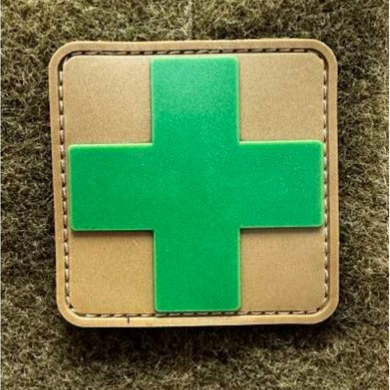 Патч ПВХ PiFi (ПИФИ) Медичний хрест. Мед Хрест зелений-койот