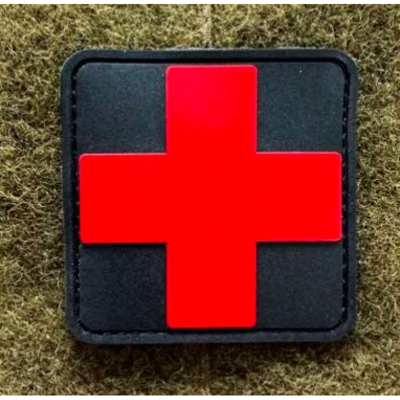 Патч ПВХ PiFi (ПИФИ) Медичний хрест. Мед Хрест червоно-чорний
