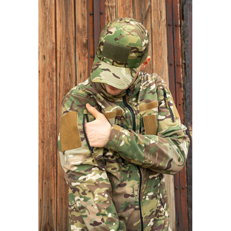 Тактична куртка софтшел SoftShel демісезонна з капюшоном мультикам 182, 50, L