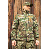 Тактична куртка софтшел SoftShel демісезонна з капюшоном мультикам 188, 56, 3XL