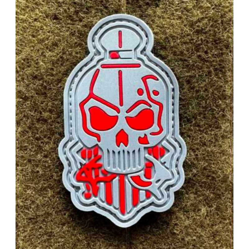 Патч ПВХ PiFi (Піфі) Сталевий привіт. Граната череп