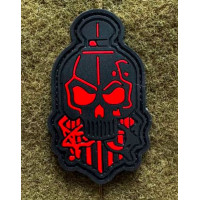 Патч ПВХ PiFi (Піфі) Сталевий привіт. Граната череп чорний