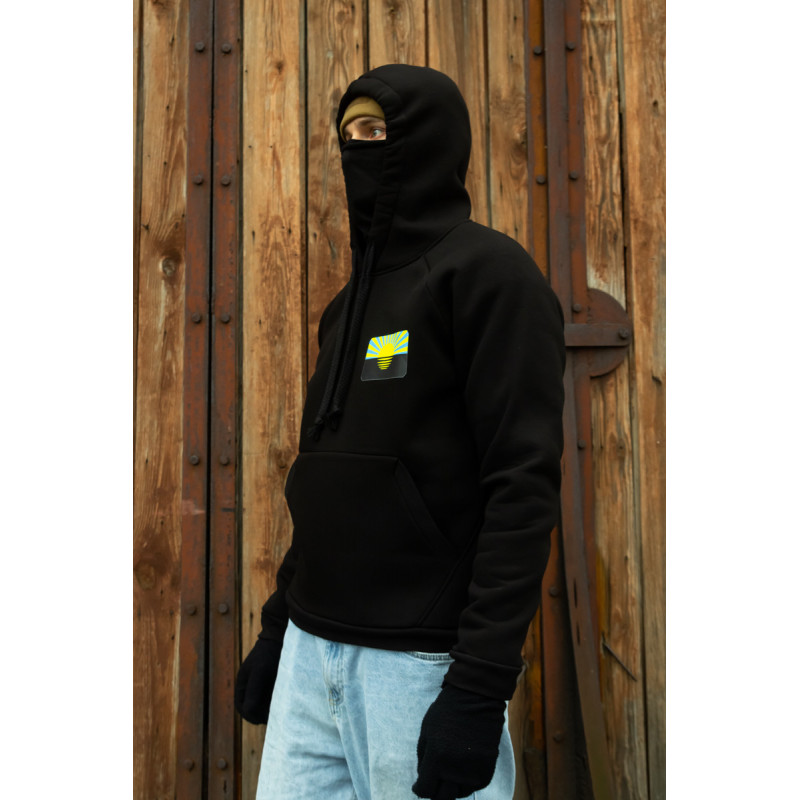 Військова ЗСУ Весняна толстовка худі чоловіче чорне "Стелла Донецької області"