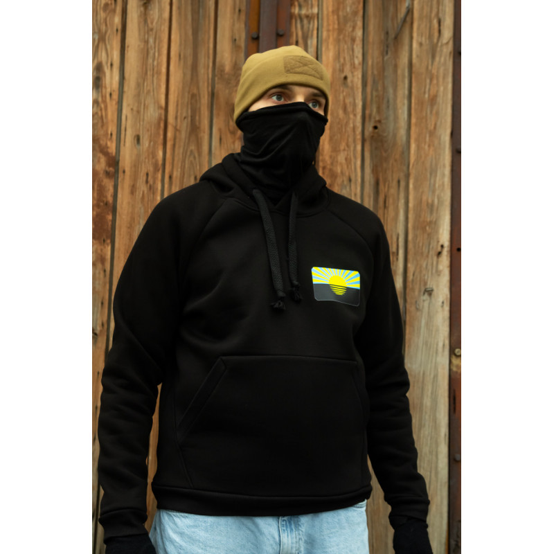 Зимова толстовка худі чоловіче чорне "Стелла Донецької області" 4XL, 58