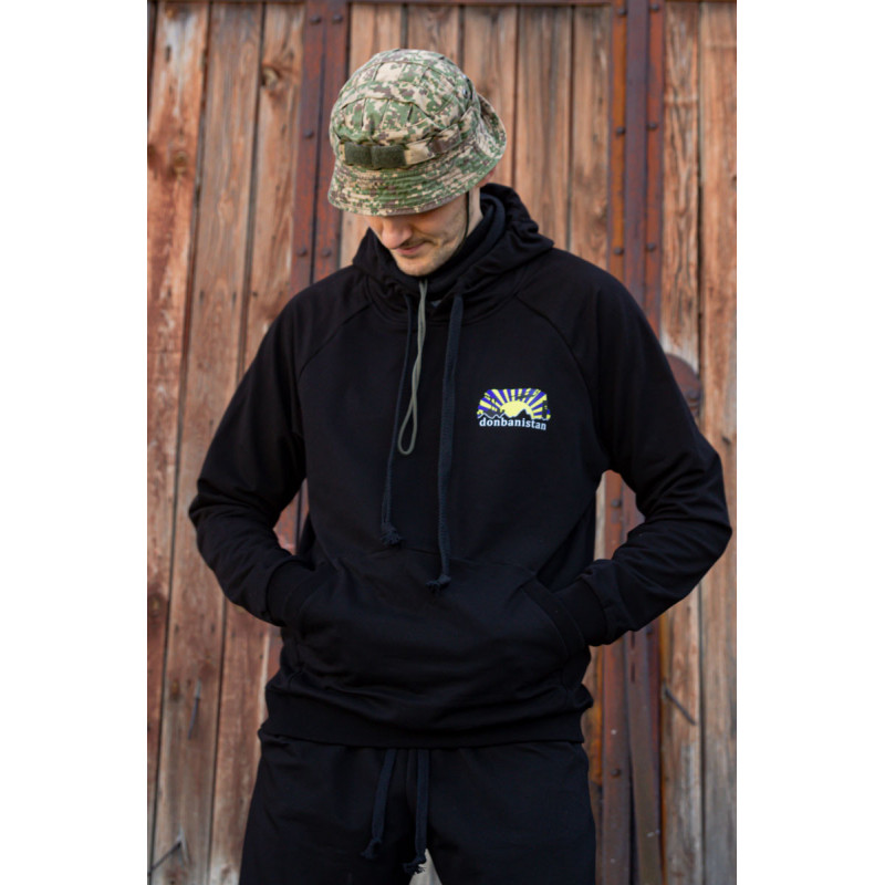 Худі чоловіче чорне «Donbanistan» Донбаністан 46, S