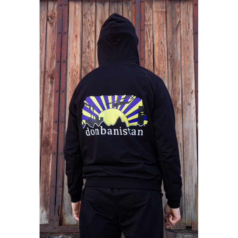 Худі чоловіче чорне «Donbanistan» Донбаністан 46, S