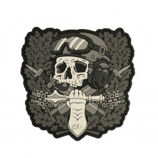 ПВХ патч (шеврон) Бренд Елемент Призрачный Танкист Чорно-білий