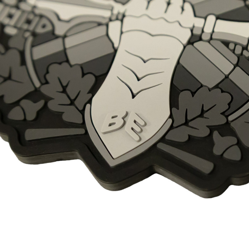 ПВХ патч (шеврон) Бренд Елемент Призрачный Танкист Чорно-білий