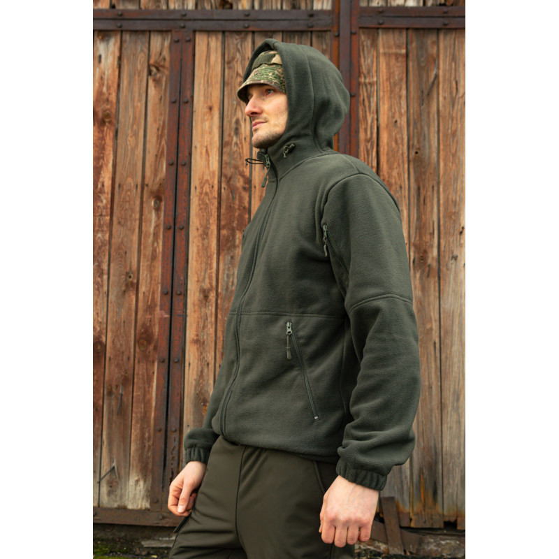 Тактична флісова кофта олива з капюшоном 48, M
