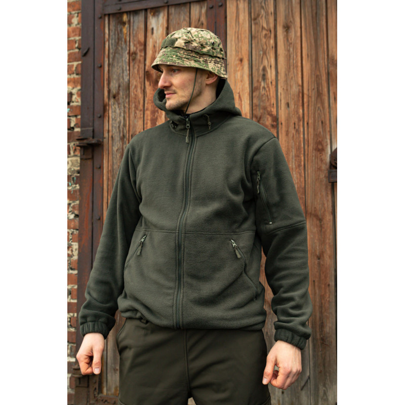 Тактична флісова кофта олива з капюшоном 52, XL