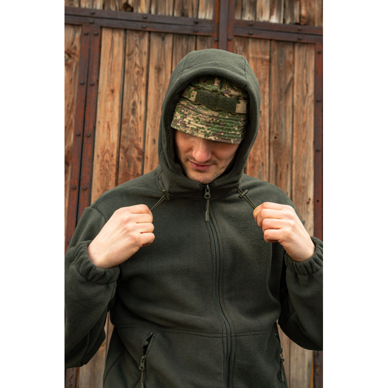 Тактична флісова кофта олива з капюшоном 52, XL