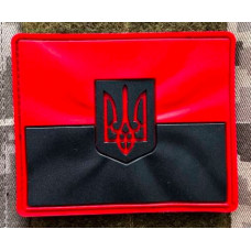 Патч ПВХ PiFi (ПИФИ) Прапор рельєфний. Прапорець рельєфний червоно-чорний