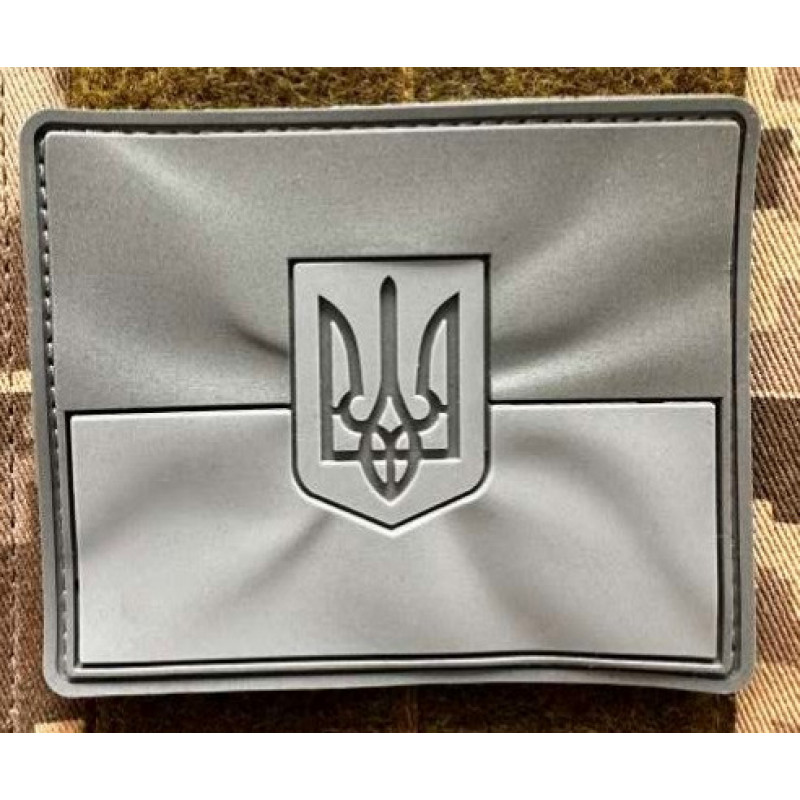 Патч ПВХ PiFi (ПИФИ) Прапор рельєфний. Прапорець рельєфний сірий