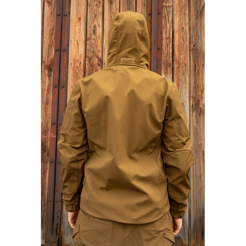 Тактична куртка софтшелл SoftShel демісезонна з капюшоном койот 182, 54, 2XL