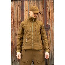 Тактична куртка софтшелл SoftShel демісезонна з капюшоном койот 182, 54, 2XL