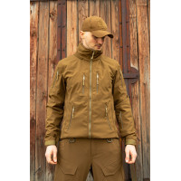 Тактична куртка софтшелл SoftShel демісезонна з капюшоном койот 188, 52, XL