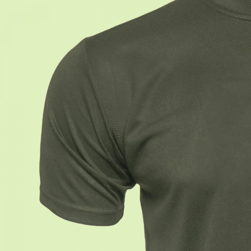 Тактична футболка олива Coolpass з вишитим тризубом