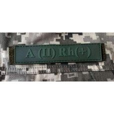 Патч ПВХ PiFi (Піфі) Планка Група крові олива ІІ (А) Rh (+)