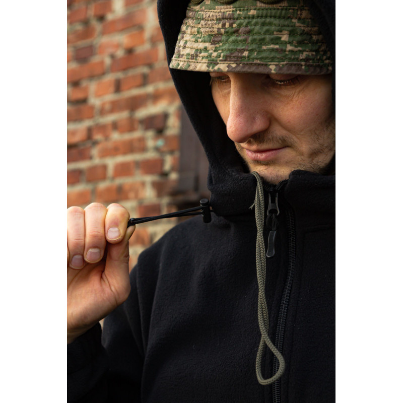 Тактична флісова кофта чорна з капюшоном 52, XL