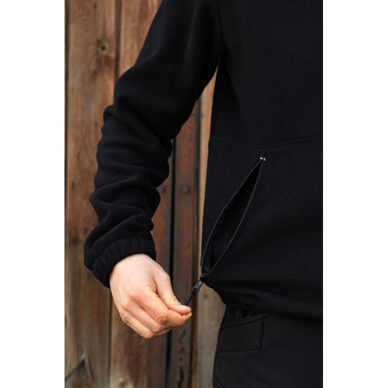 Тактична флісова кофта чорна з капюшоном 54, 2XL