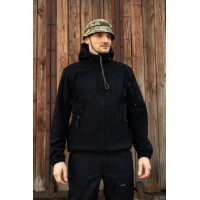 Тактична флісова кофта чорна з капюшоном 54, 2XL