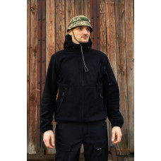 Тактична флісова кофта чорна з капюшоном 54, 2XL