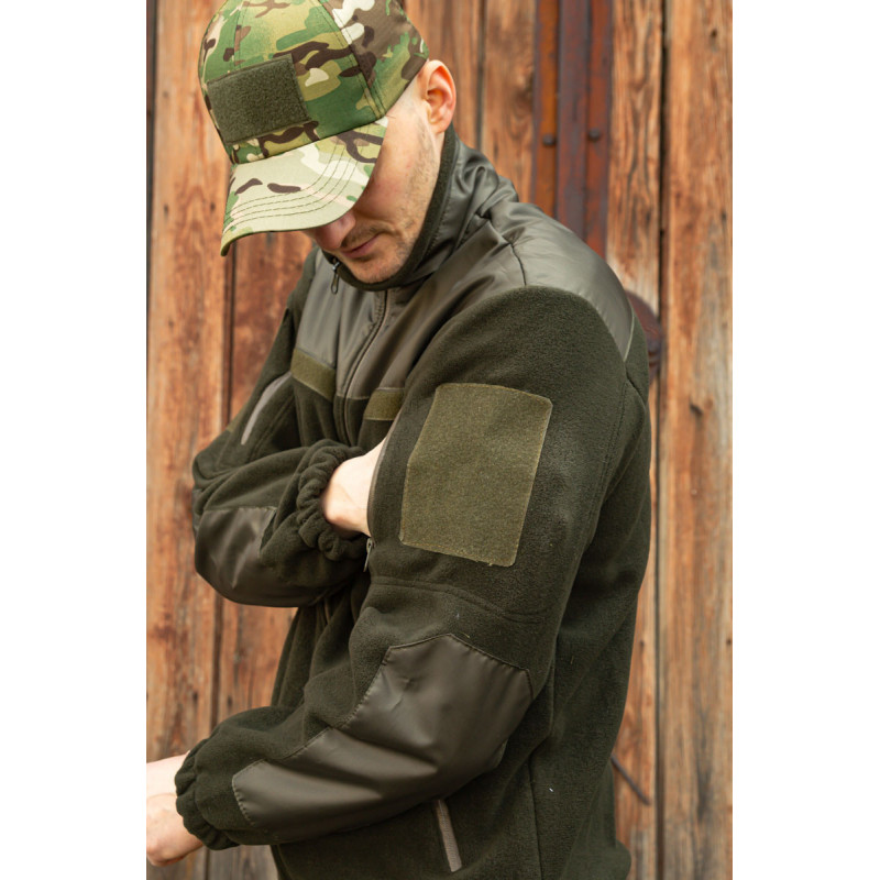 Тактична кофта флісова олива чоловіча посилена 48, M