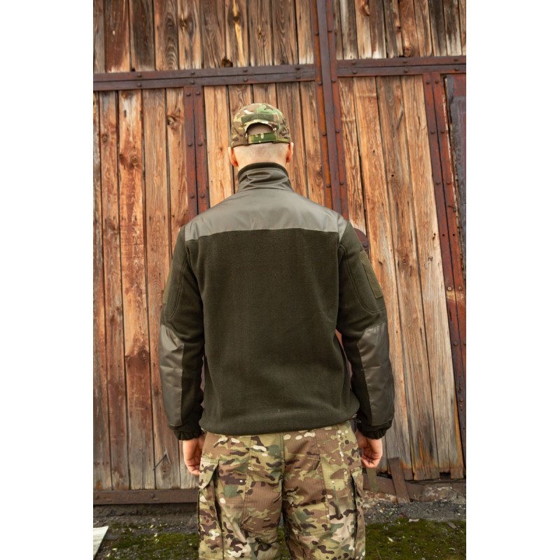 Тактична кофта флісова олива чоловіча посилена 56, 3XL
