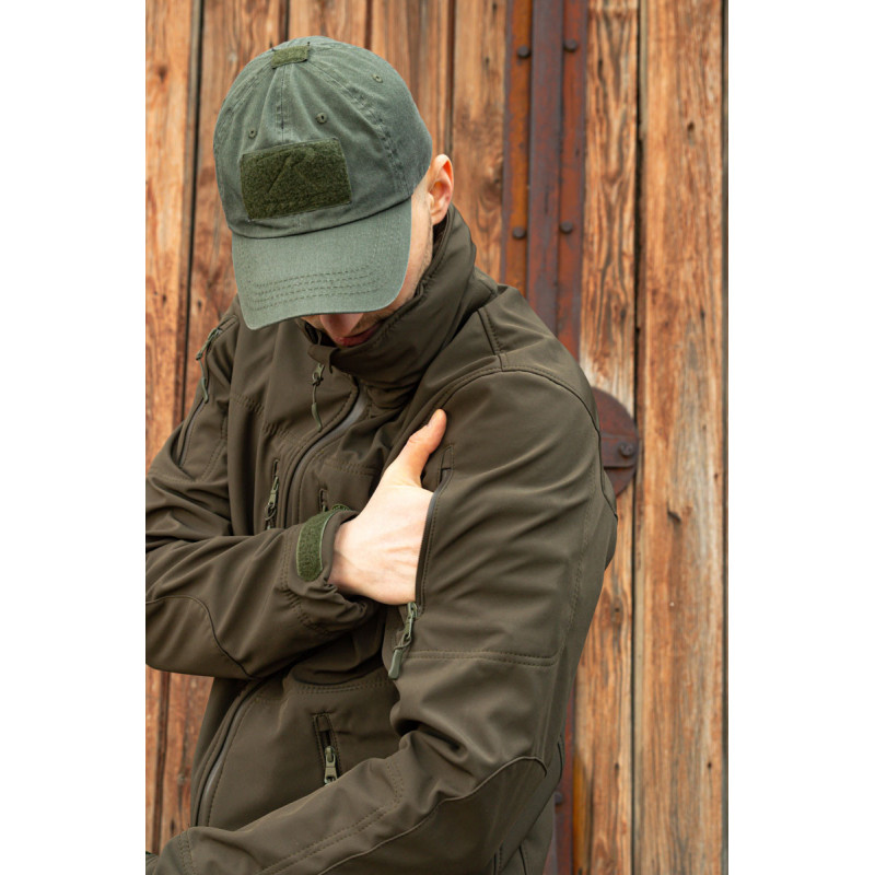 Тактична куртка софтшелл SoftShel демісезонна з капюшоном олива 176, 56, 3XL