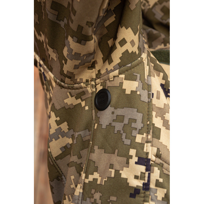 Тактична куртка софтшелл SoftShel демісезонна з капюшоном піксель 5XL, 60