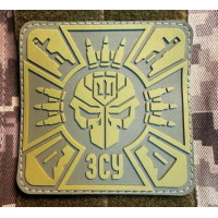 Патч ПВХ PiFi (Піфі) Резиновий ЗСУ Збройні Сили України квадрат койот