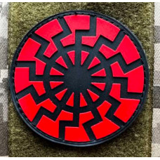 Патч ПВХ PiFi (Піфі) Чорне сонце червоно-чорний