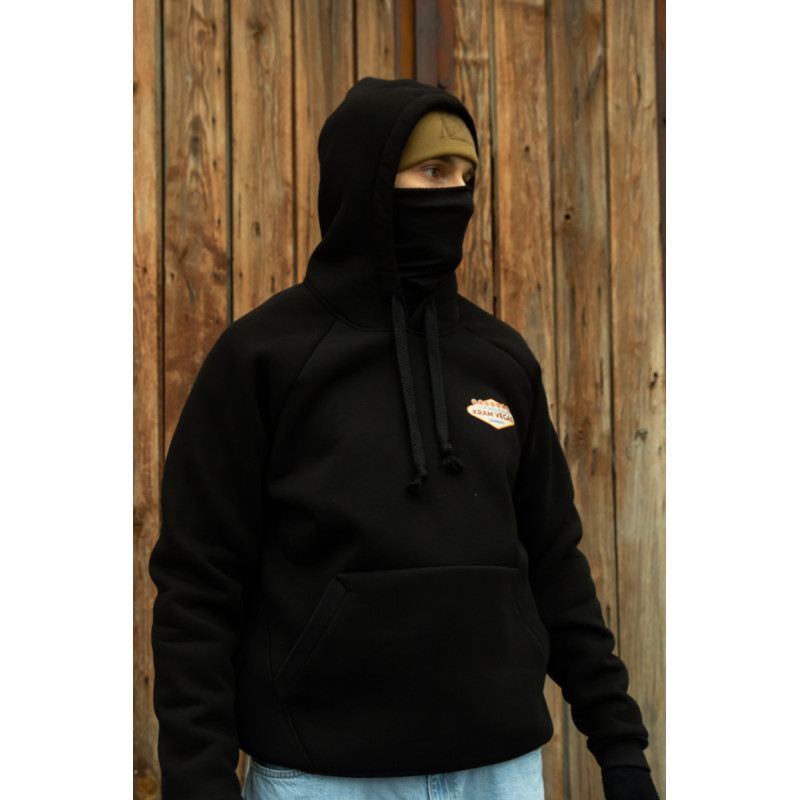 Зимова толстовка худі чоловіче чорне "Крамвегас" 3XL, 56