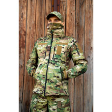 Тактична куртка софтшелл SoftShel демісезонна з капюшоном мультикам 6xl, 62